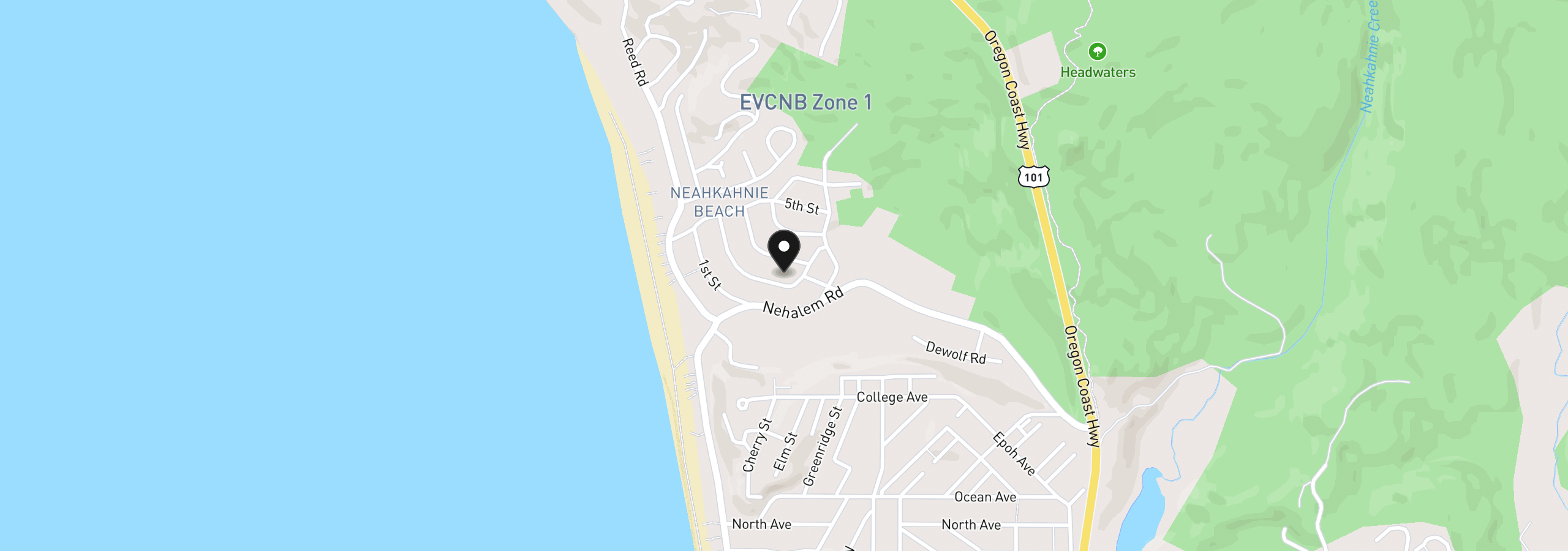 Map showing the location of Second St 2801, Manzanita, OR 97130