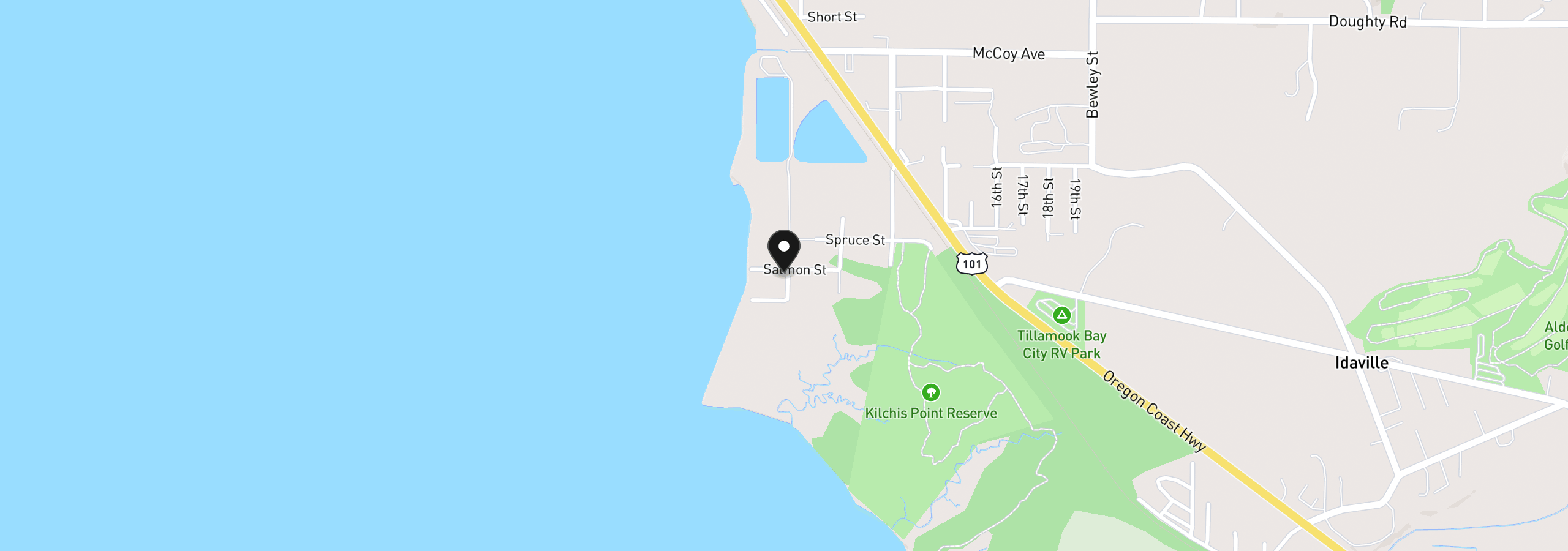 Map showing the location of Salmon Lot 1 St, Bay City, OR 97107