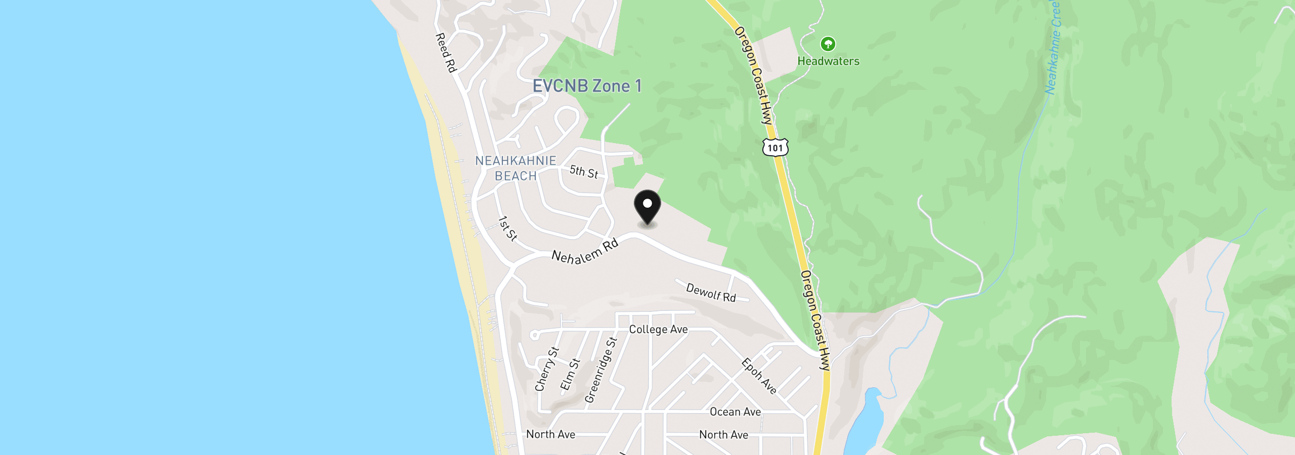 Map showing the location of 9000 Nehalem Rd, Manzanita, OR 97130