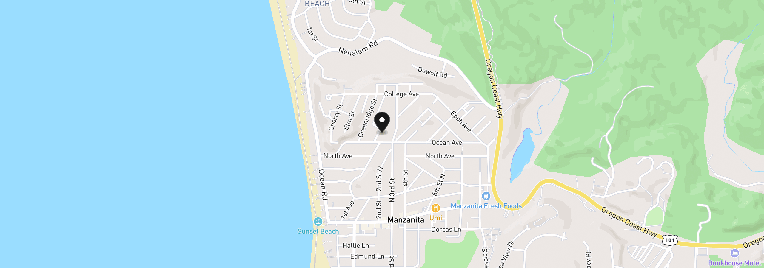 Map showing the location of 776 Ironwood St, Manzanita, OR 97130