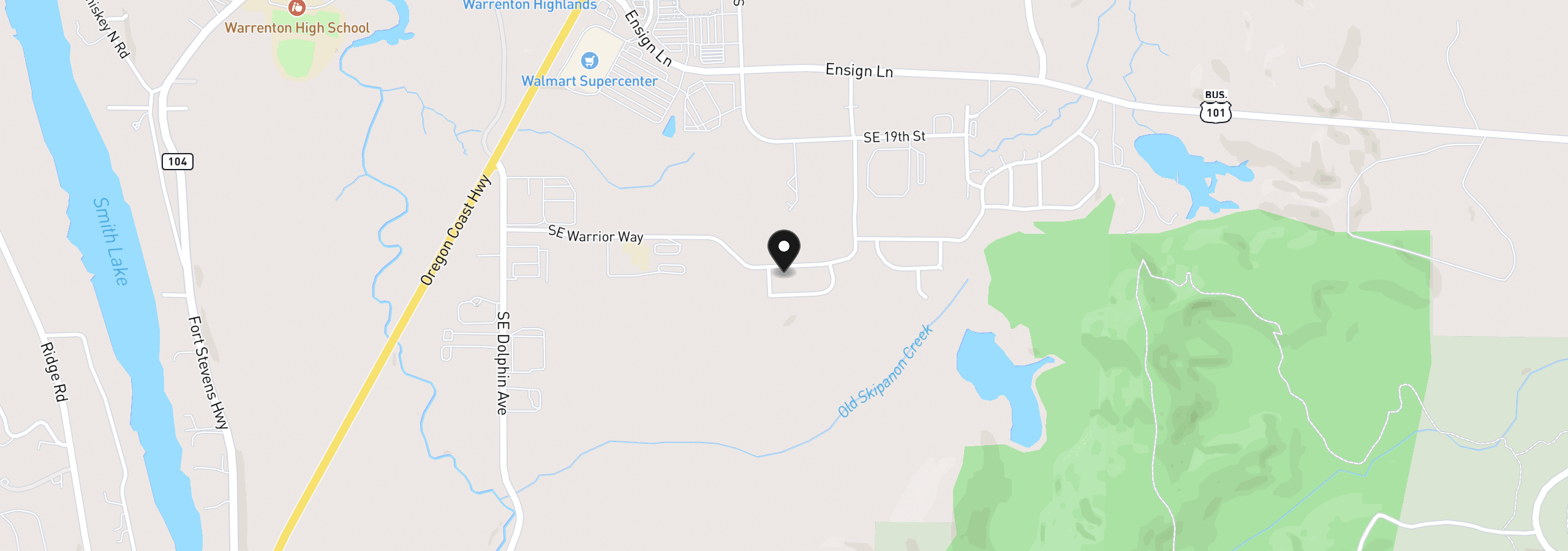 Map showing the location of 1125 SE Bugle Ave, Warrenton, OR 97146