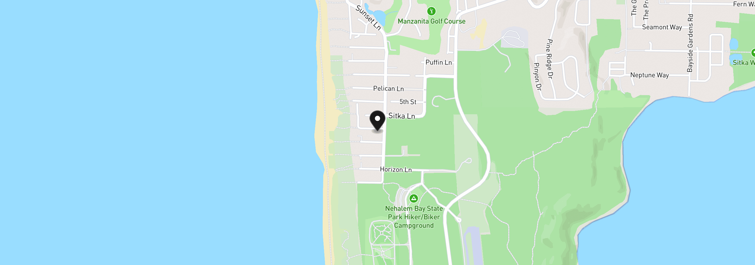 Map showing the location of 8975 Ocean Crest, Manzanita, OR 97130