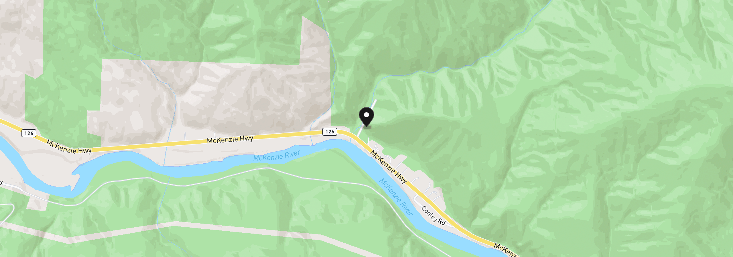 Map showing the location of 47987 McKenzie Hwy, Vida, OR 97488