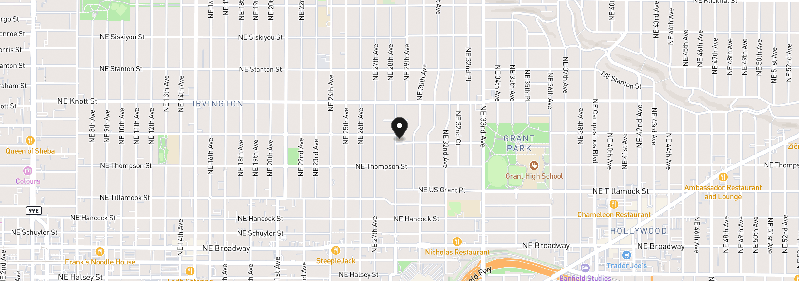 Map showing the location of 2807 NE Brazee St, Portland, OR 97212