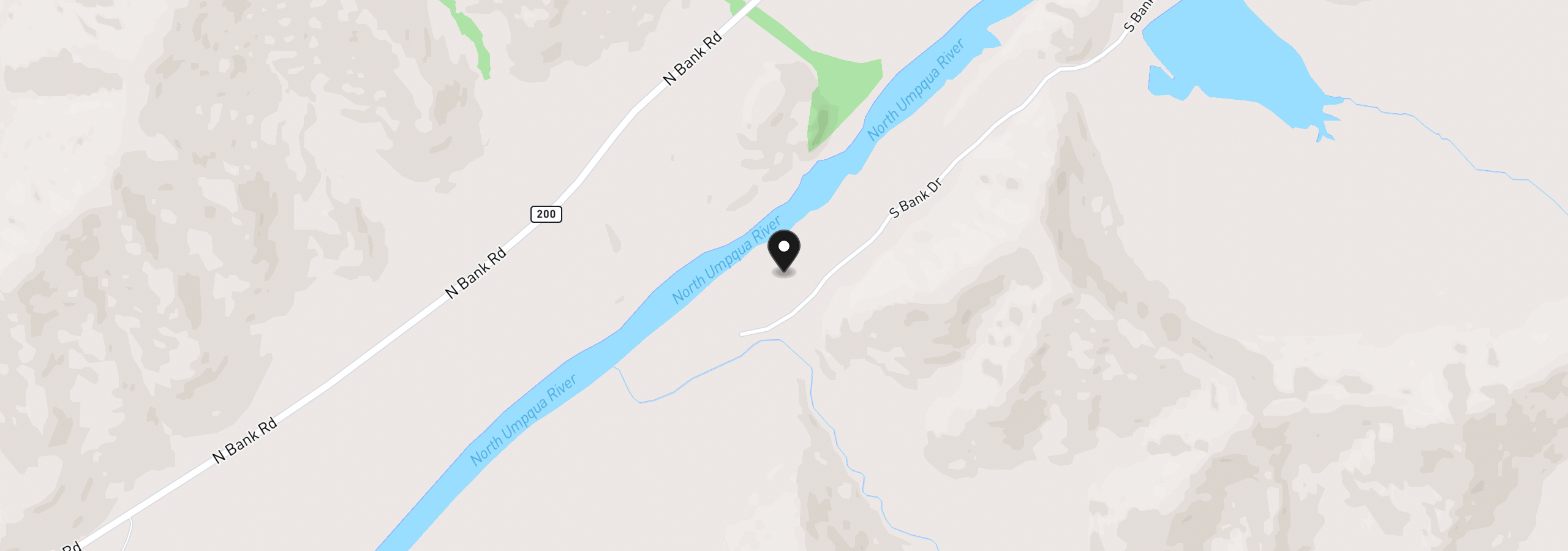 Map showing the location of 9188 S Bank Dr, Roseburg, OR 97470