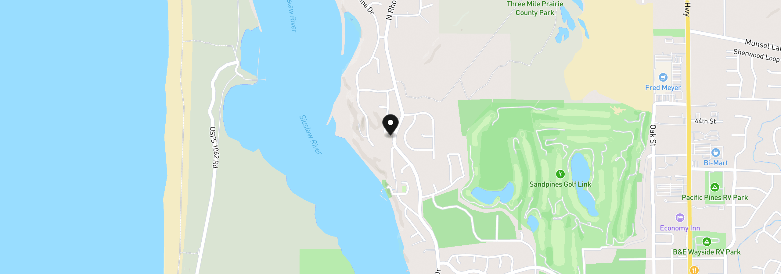Map showing the location of Sailors Ravine Ct, Florence, OR 97439