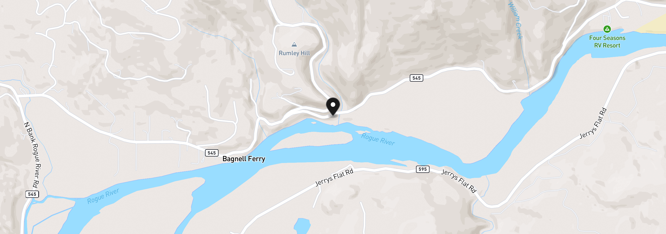 Map showing the location of N Bank Rogue River 705, Gold Beach, OR 97444