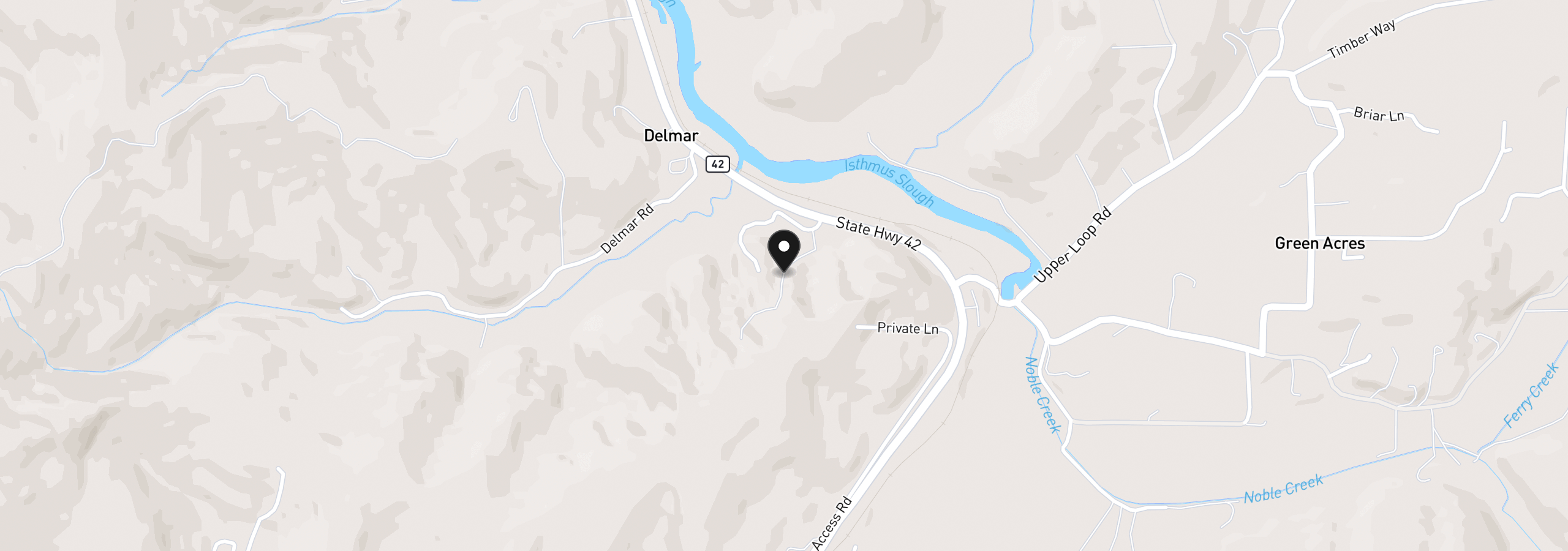 Map showing the location of 0 Confusion Hill Rd 300, Coos Bay, OR 97420