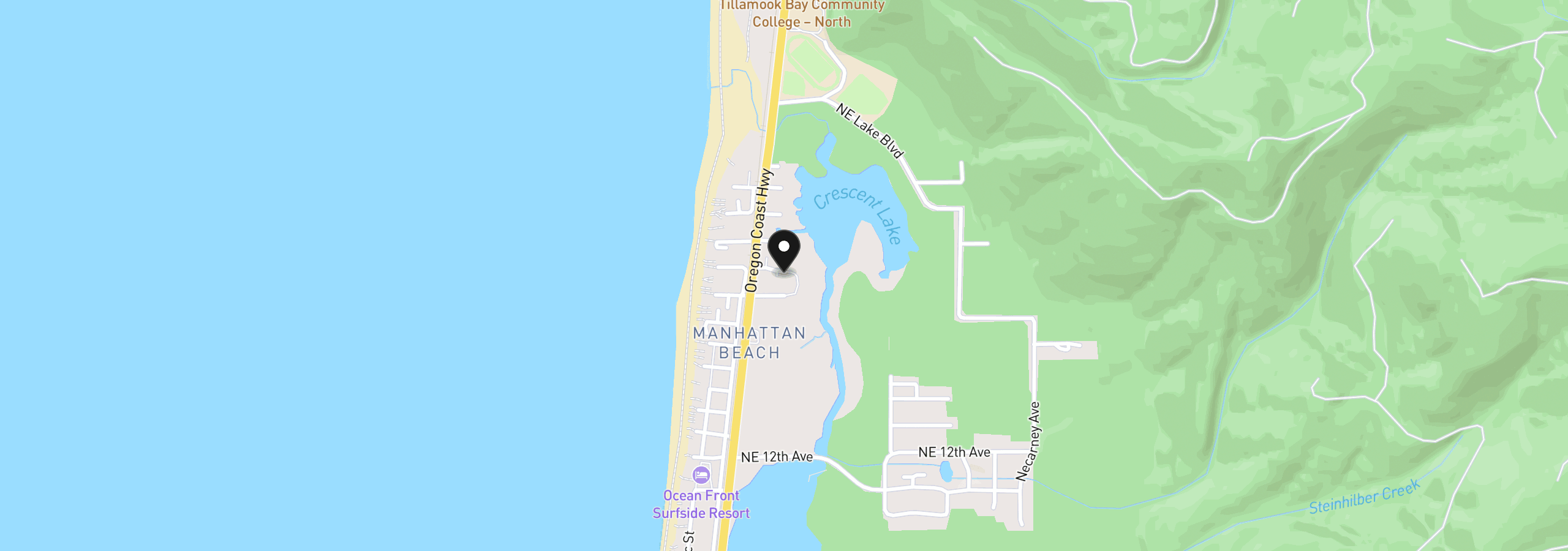 Map showing the location of 170 NE 20th Ave, Rockaway Beach, OR 97136