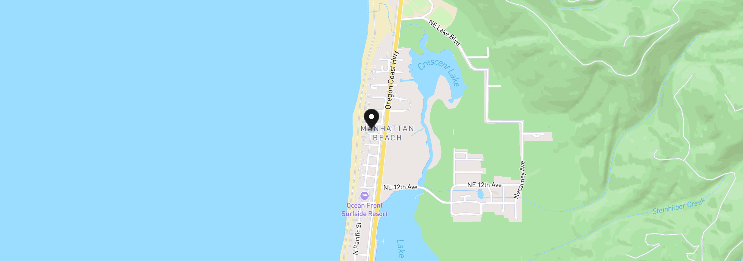 Map showing the location of 137 NW 17th Ave, Rockaway Beach, OR 97136