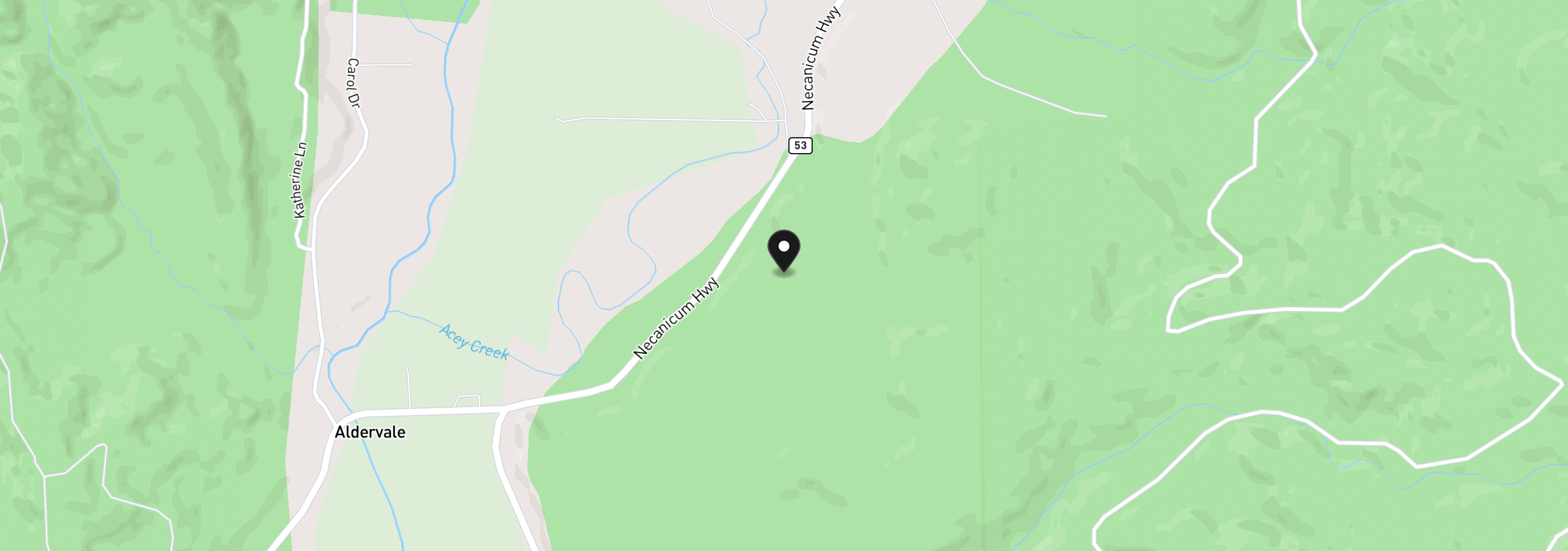 Map showing the location of Vl Hwy 53 (TL 1600), Nehalem, OR 97131