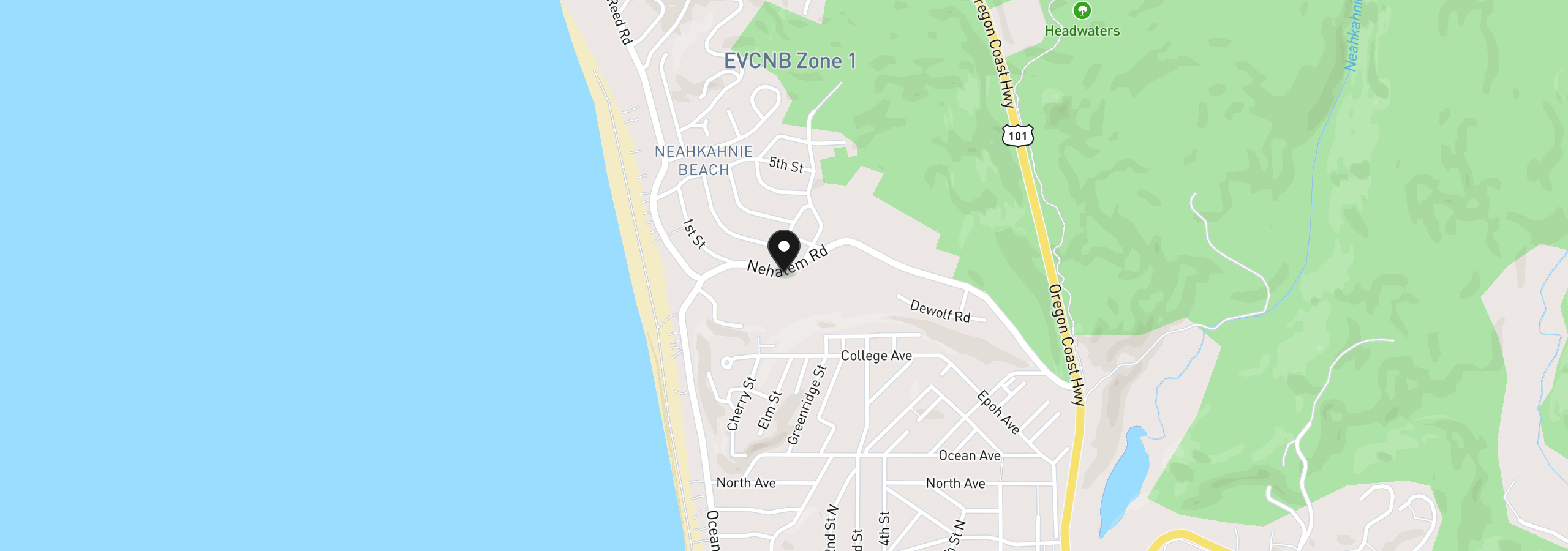 Map showing the location of 8185 Nehalem Rd, Manzanita, OR 97130