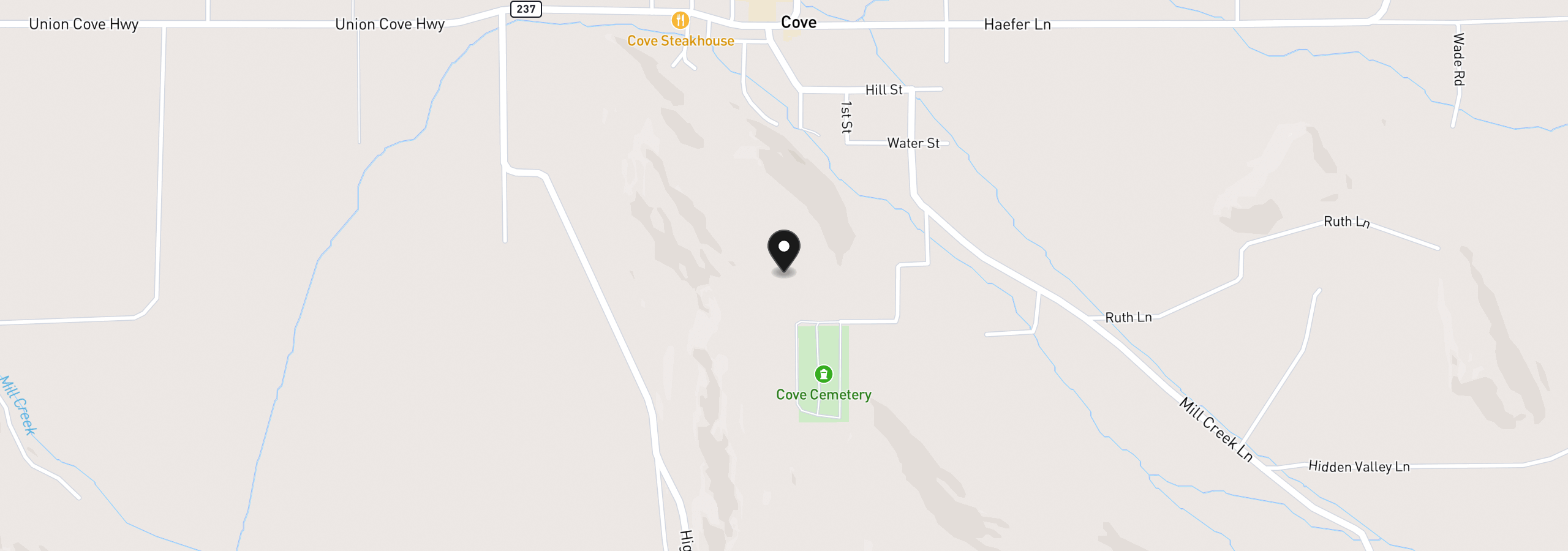 Map showing the location of 0 Rose Ridge Rd, Cove, OR 97824