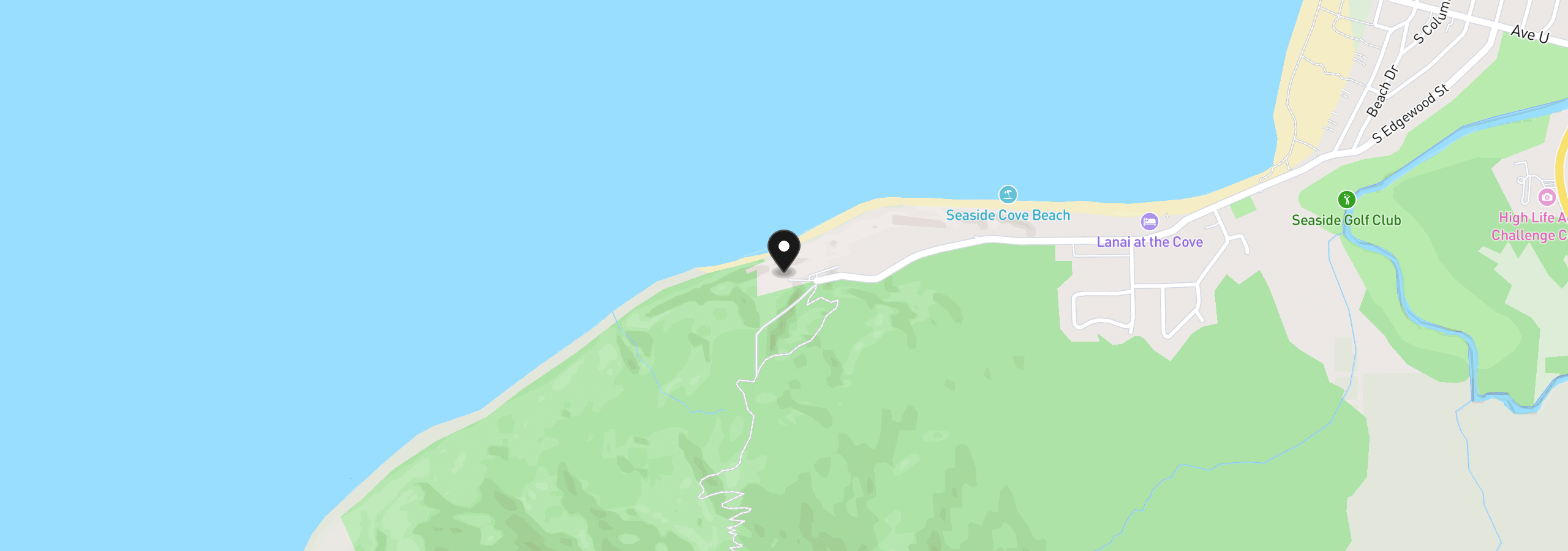 Map showing the location of 4016 Sunset Blvd E103, Seaside, OR 97138