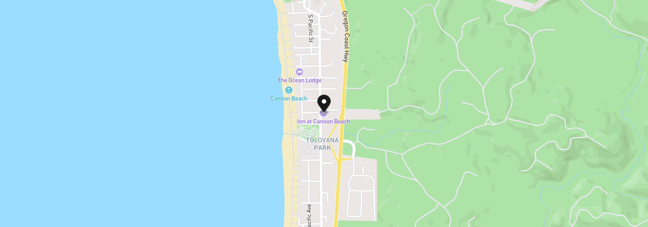 Map showing the location of 132 E Surfcrest Ave A2-E, Cannon Beach, OR 97110