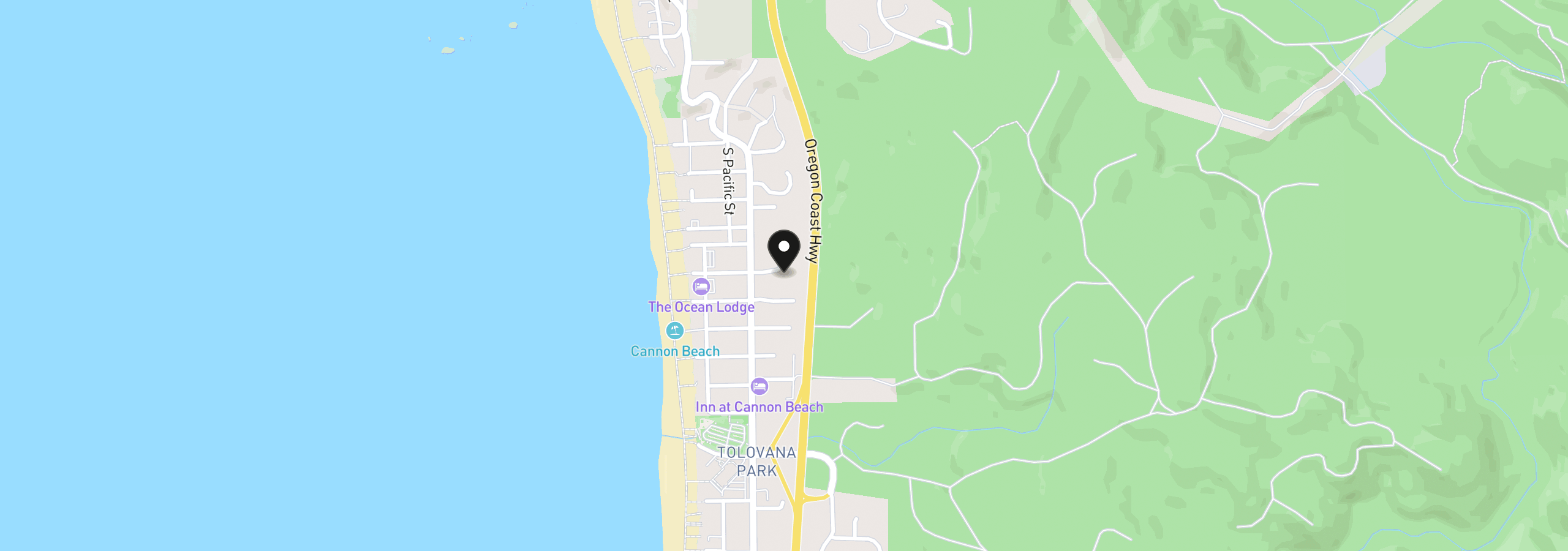 Map showing the location of 151 E Nelchena Ct, Cannon Beach, OR 97110
