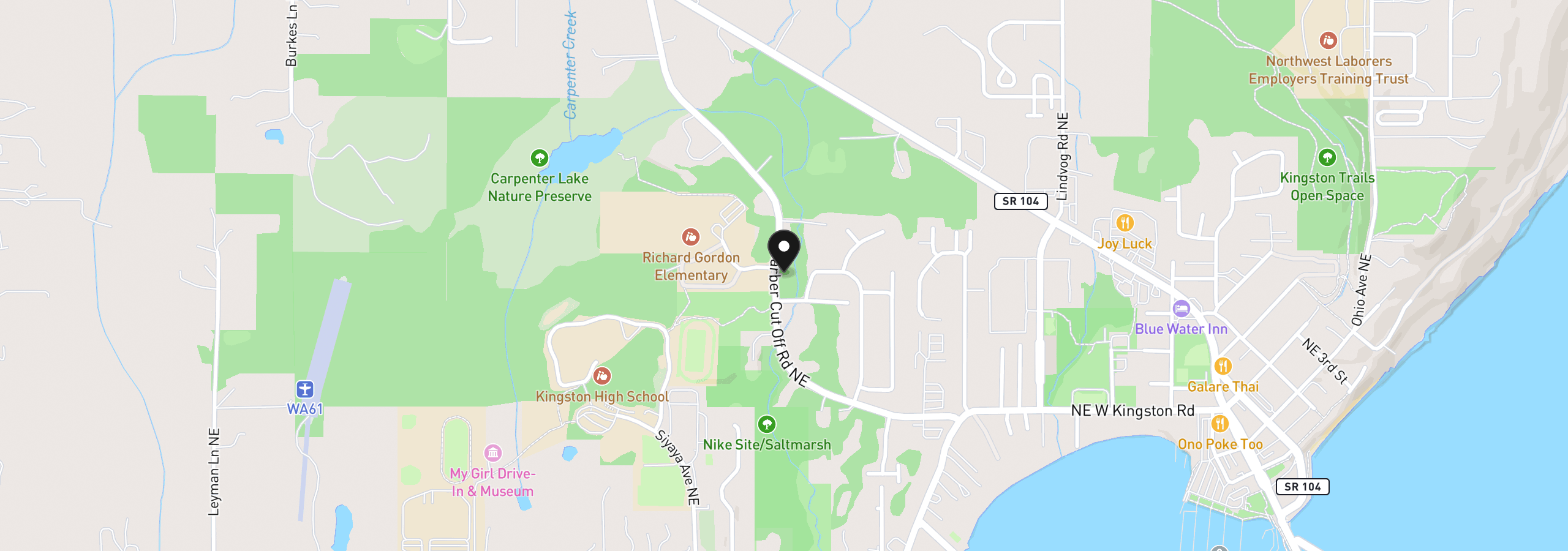 Map showing the location of Barber Cut Off Rd, Kingston, Wa 98346