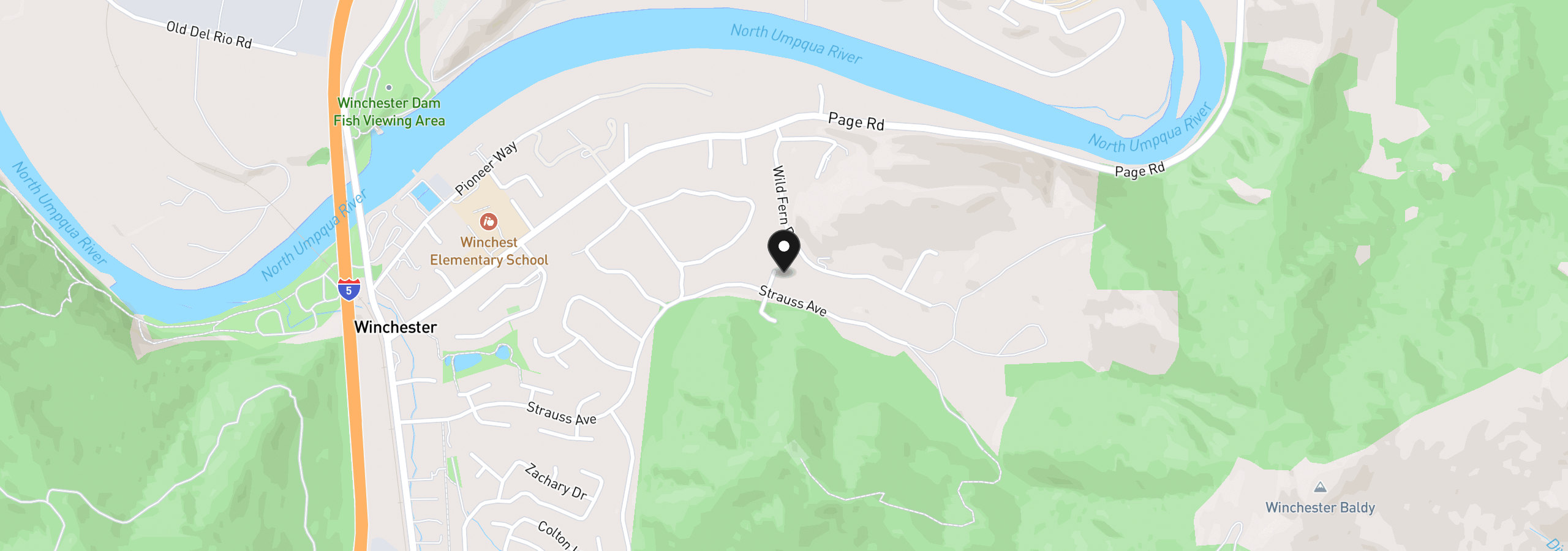 Map showing the location of 137 Jacks Ct, Winchester, OR 97495