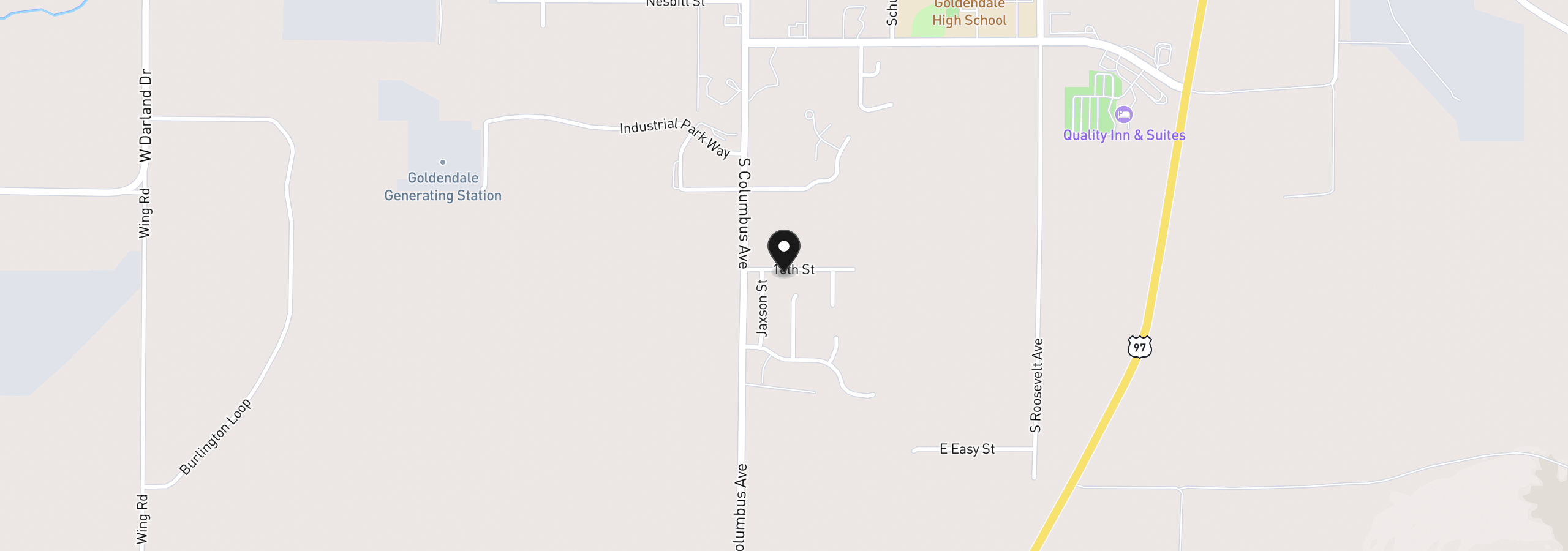 Map showing the location of 18th St, Goldendale, Wa 98620