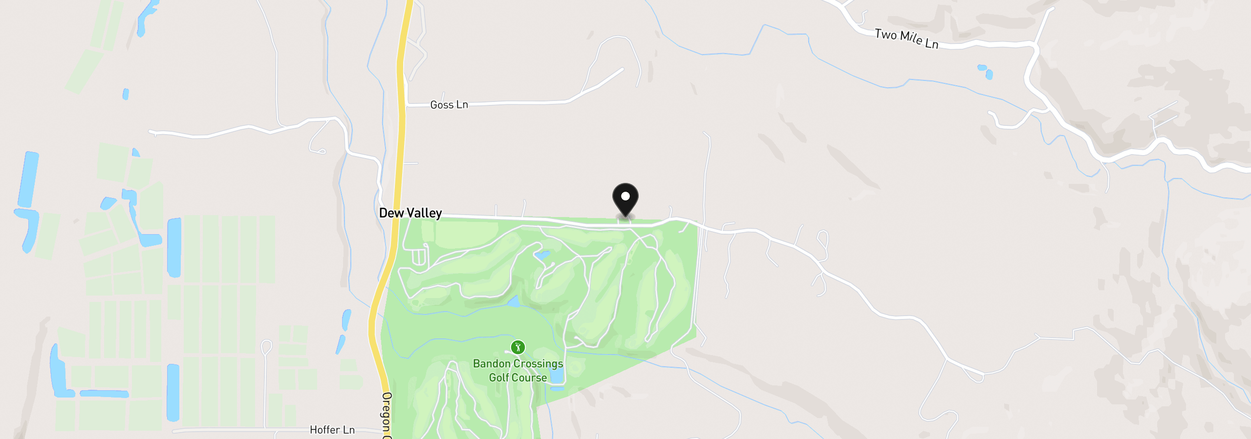 Map showing the location of 87787 Dew Valley Ln, Bandon, OR 97411