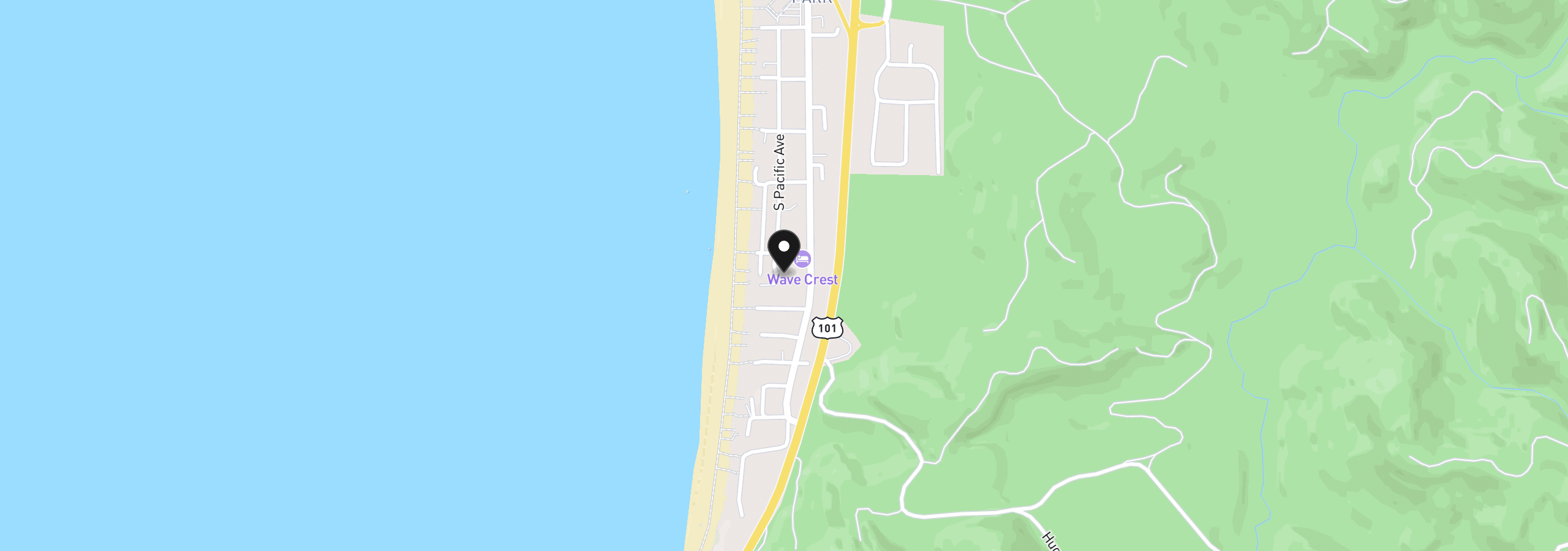 Map showing the location of 4047 Pacific Ave, Cannon Beach, OR 97110