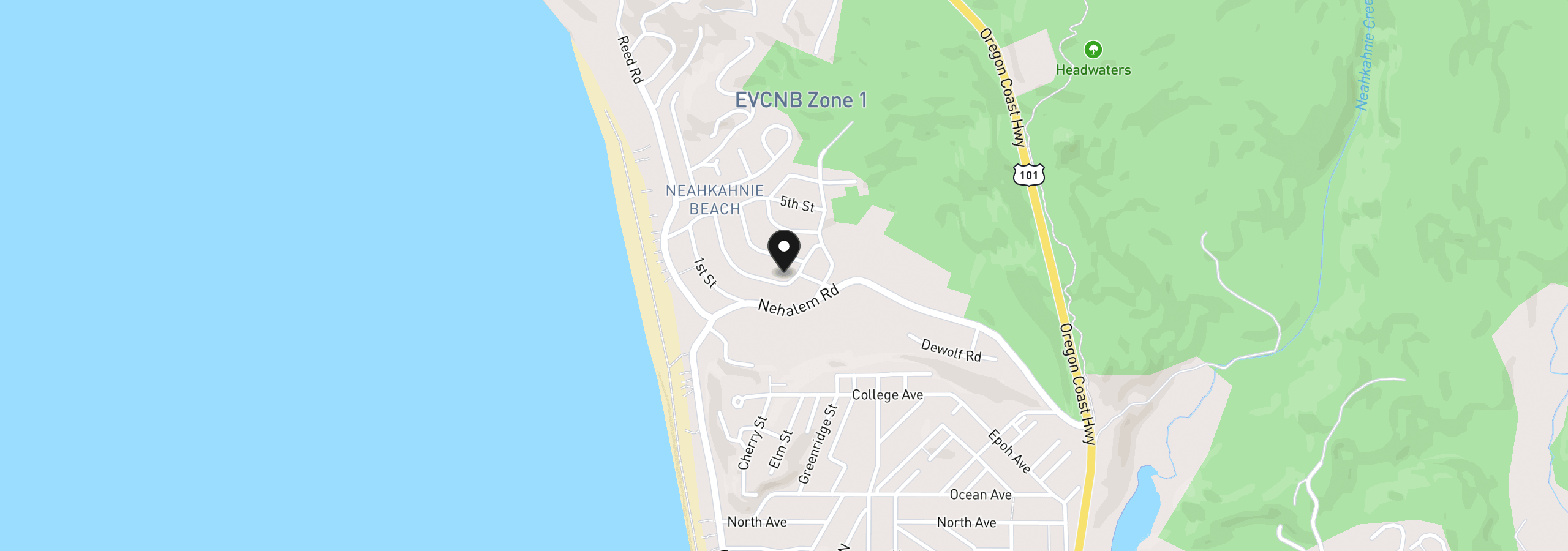 Map showing the location of 37255 Second St, Manzanita, OR 97130