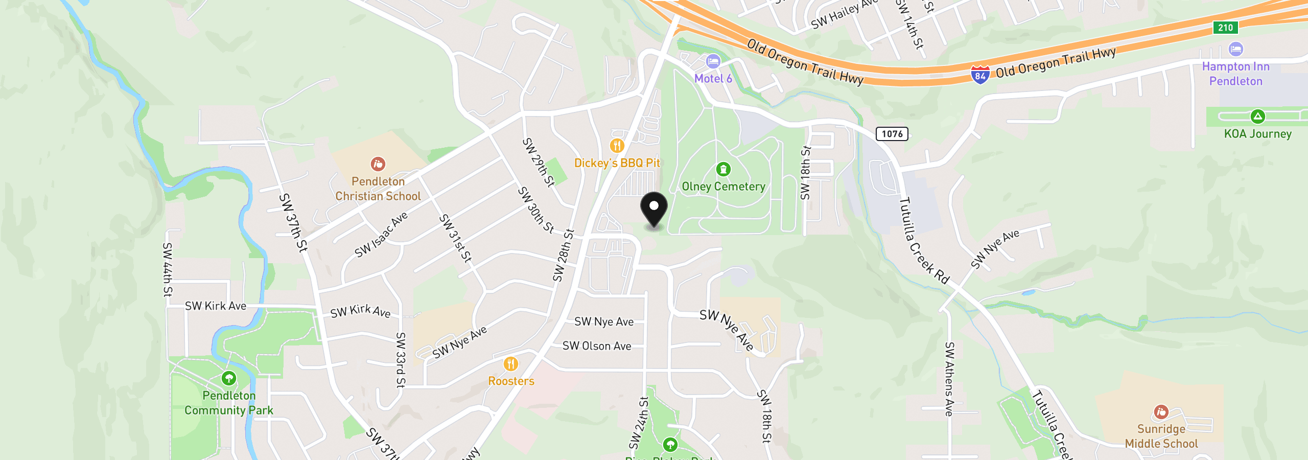 Map showing the location of SW 30th, Pendleton, OR 97801