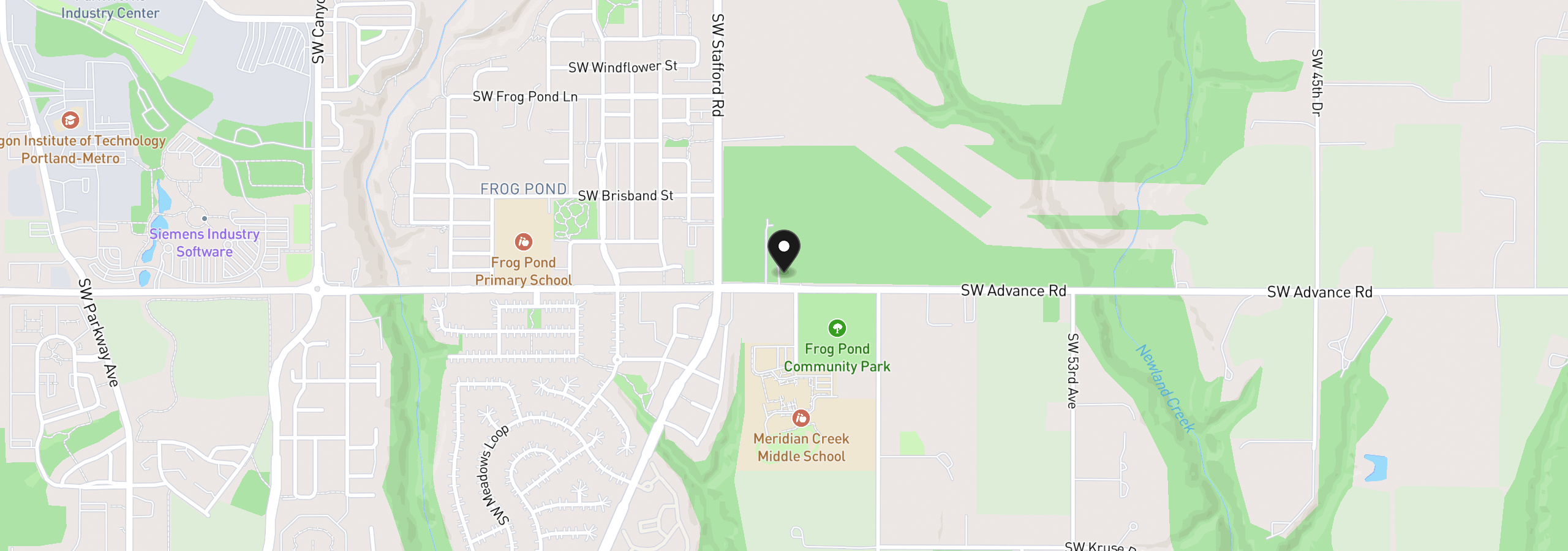 Map showing the location of 6351 SW Advance Rd, Wilsonville, OR 97070