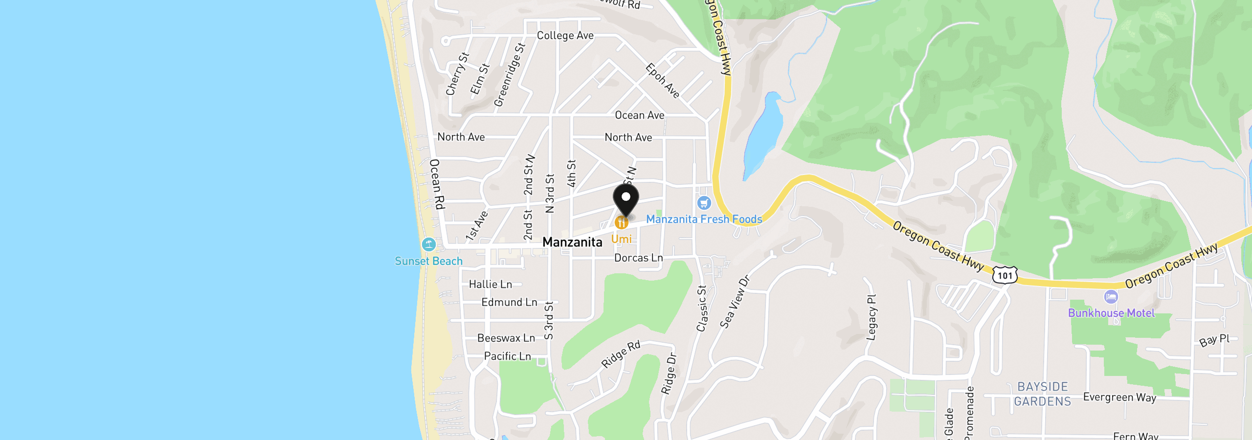 Map showing the location of Laneda 13, Manzanita, OR 97130