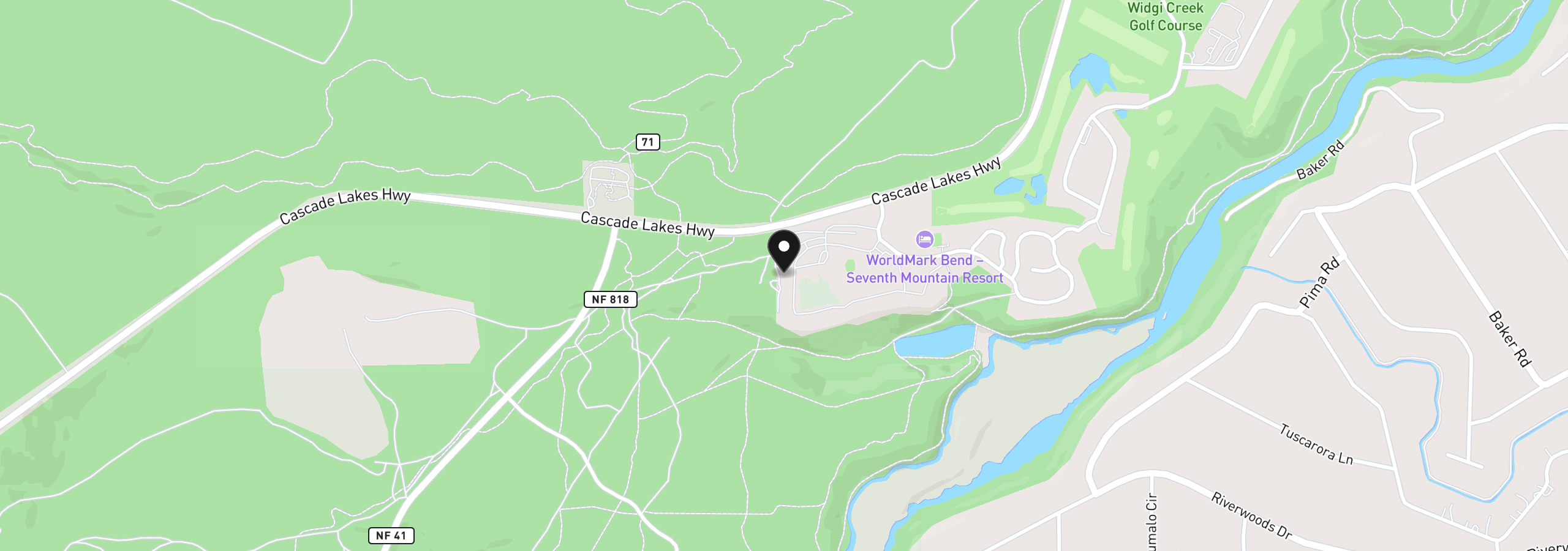 Map showing the location of 18575 SW Century Dr 1635, Bend, OR 97702