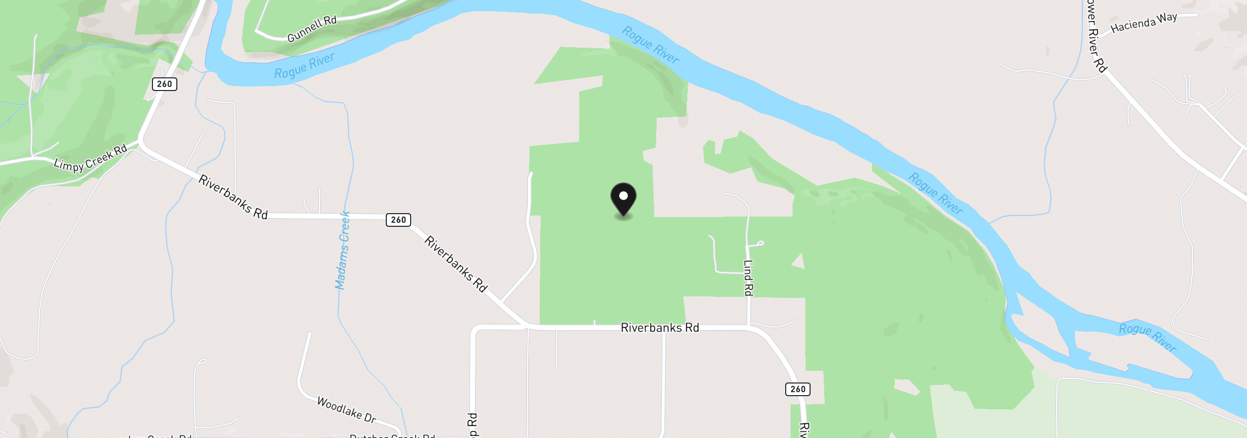 Map showing the location of 3217 Riverbanks Rd, Grants Pass, OR 97527