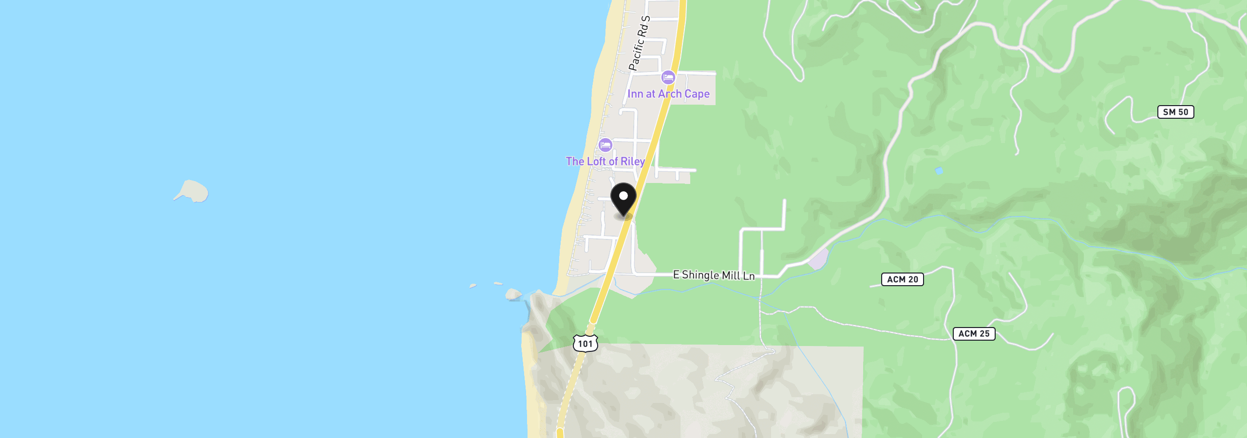 Map showing the location of 00 Cannon Rd 3, Arch Cape, OR 97102