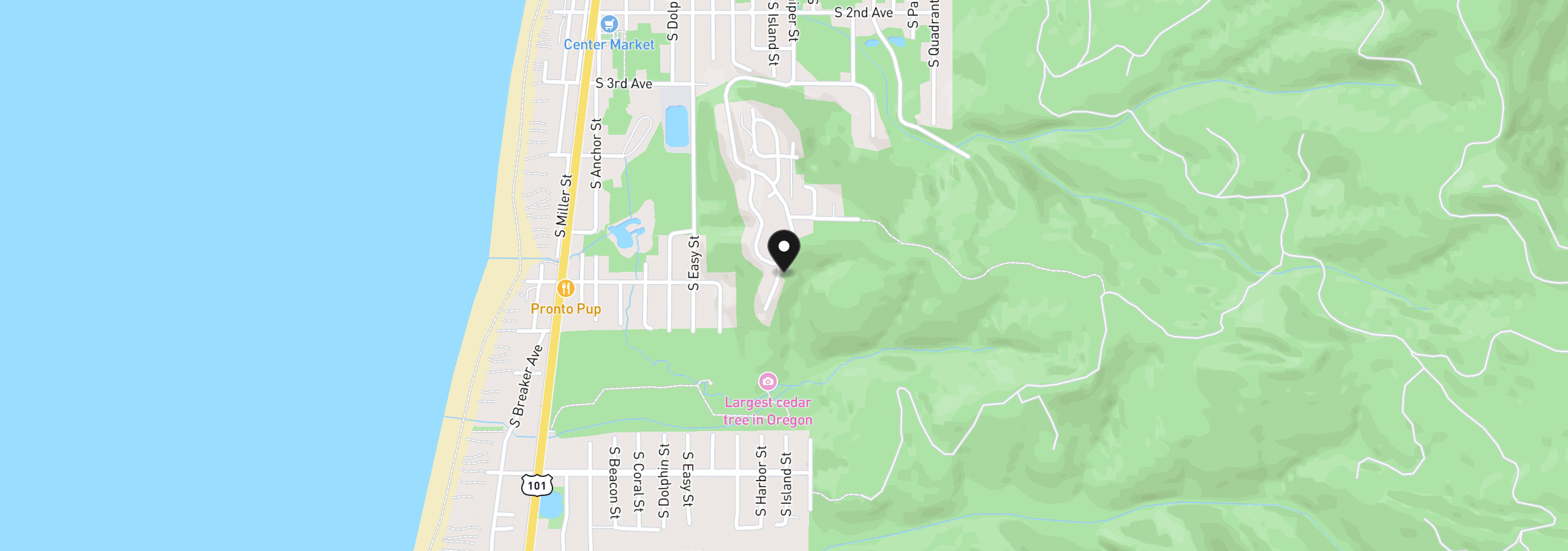 Map showing the location of 00 Pacific View Dr, Rockaway Beach, OR 97136