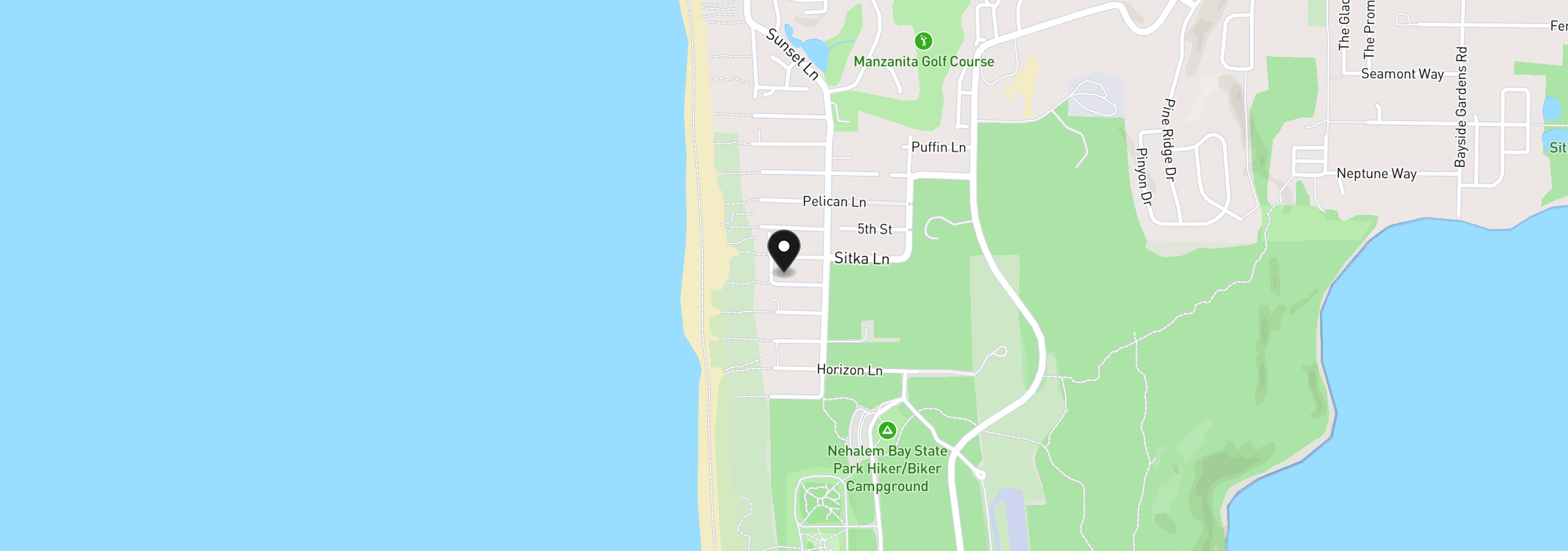 Map showing the location of 8880 Ocean Crest, Manzanita, OR 97130
