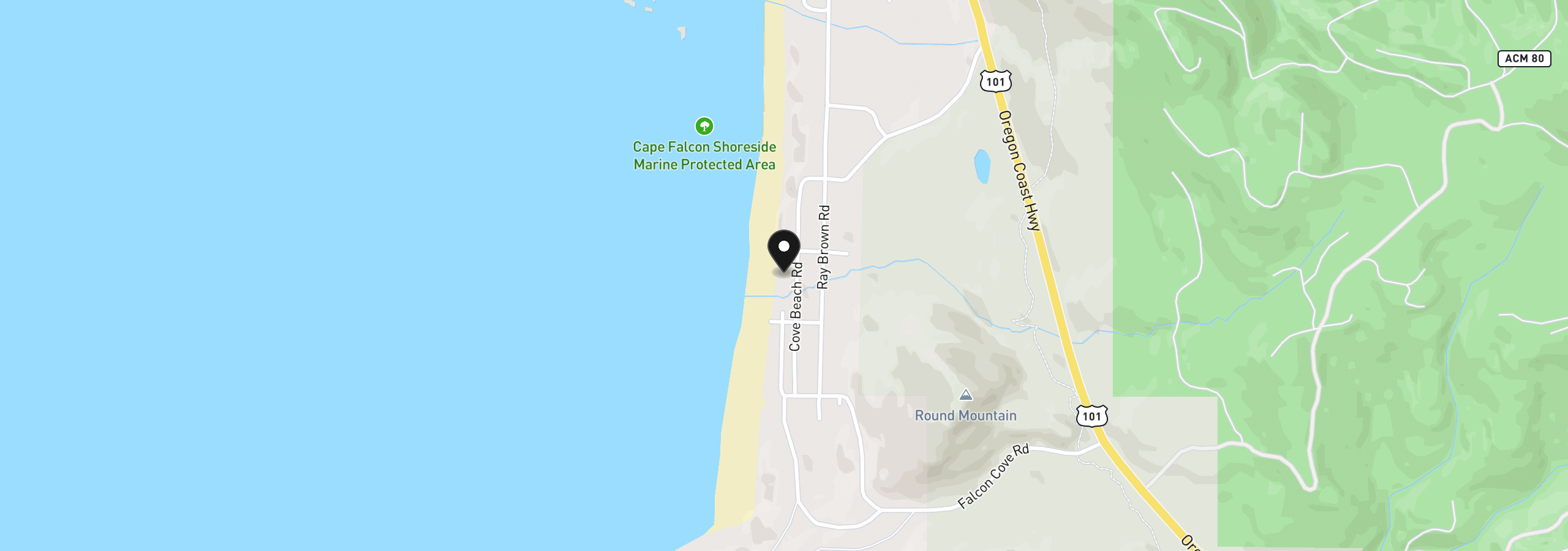 Map showing the location of 79058 Cove Beach Rd, Arch Cape, OR 97102