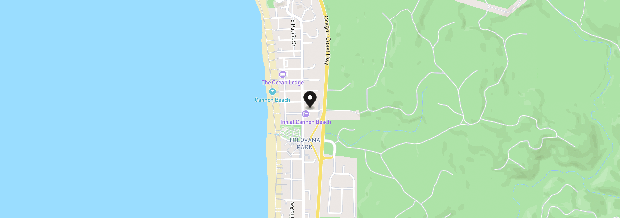 Map showing the location of Lodges at Cannon Bea B2-H, Cannon Beach, OR 97110