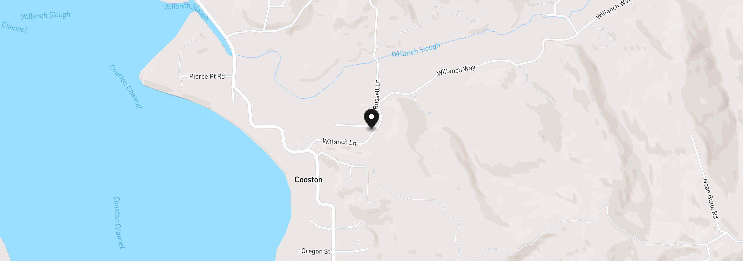 Map showing the location of 94342 Sether Street Ln, North Bend, OR 97459