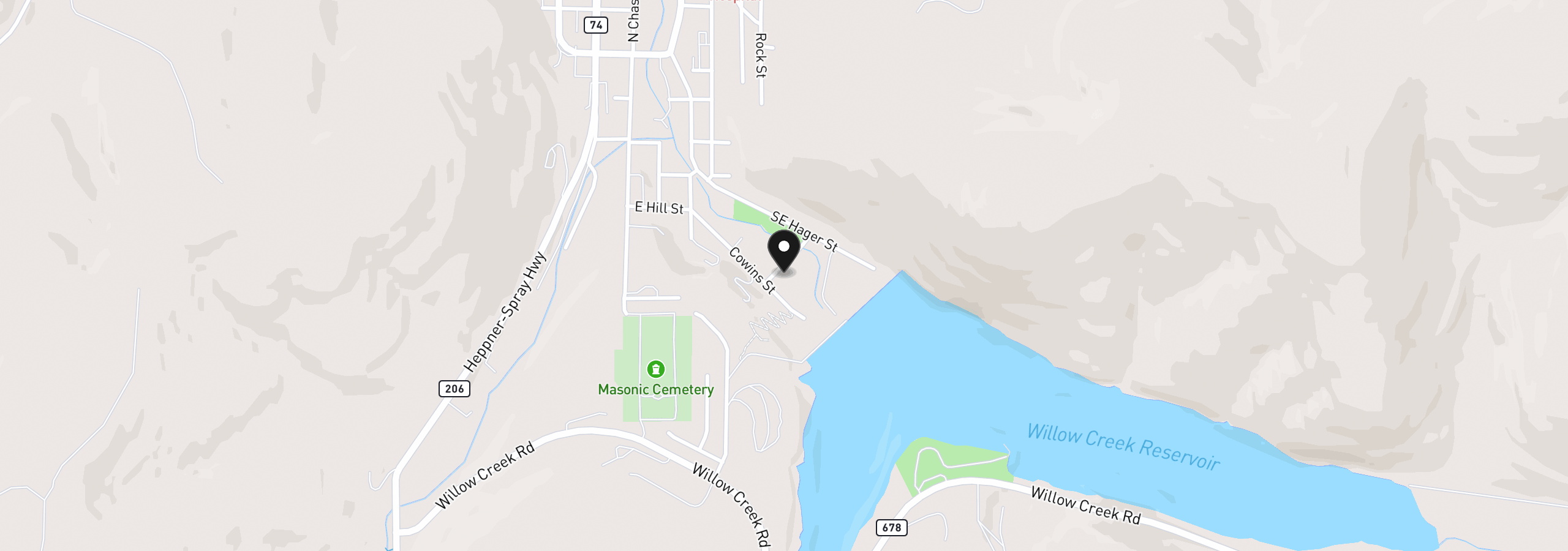 Map showing the location of 680 S Alfalfa St, Heppner, OR 97836