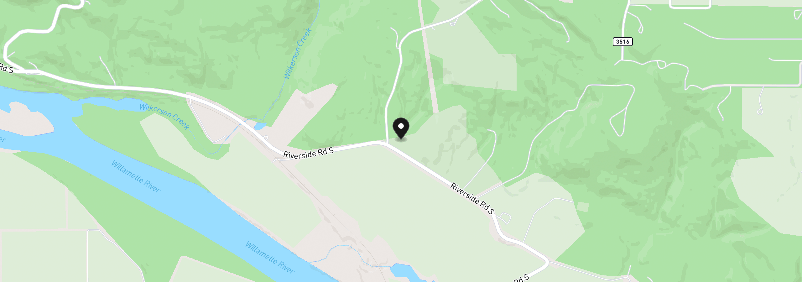 Map showing the location of Riverside Rd S, Salem, OR 97306