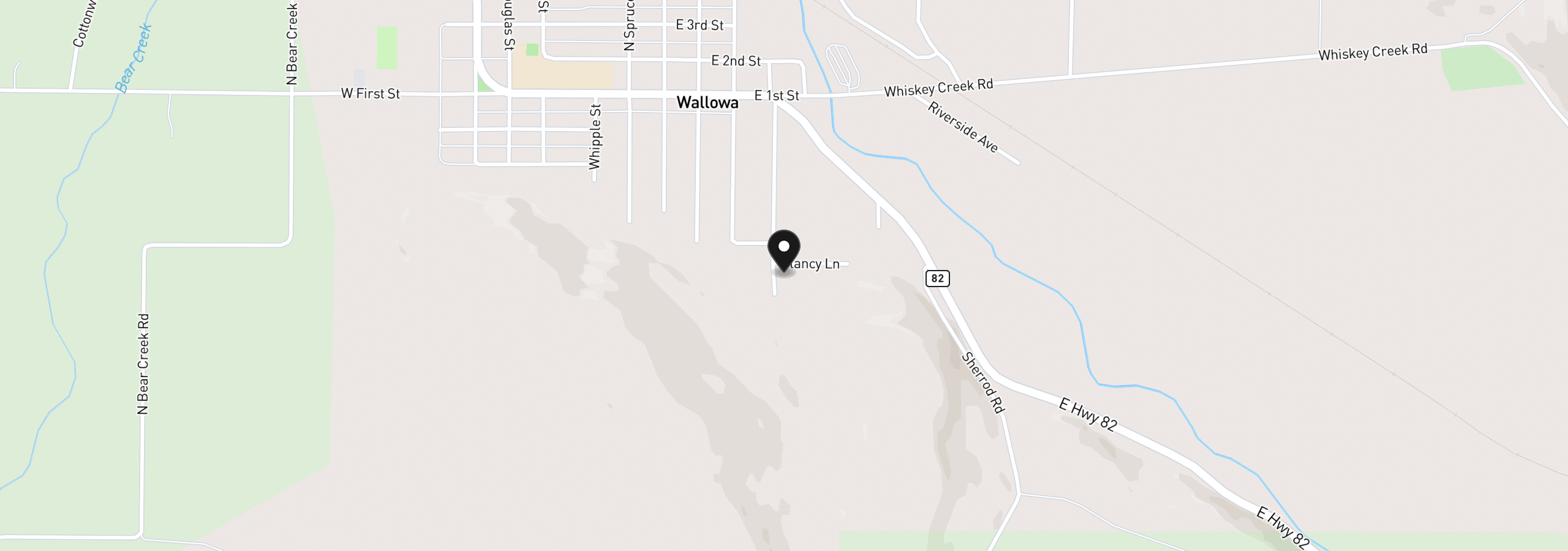 Map showing the location of 503 S Holmes St, Wallowa, OR 97885