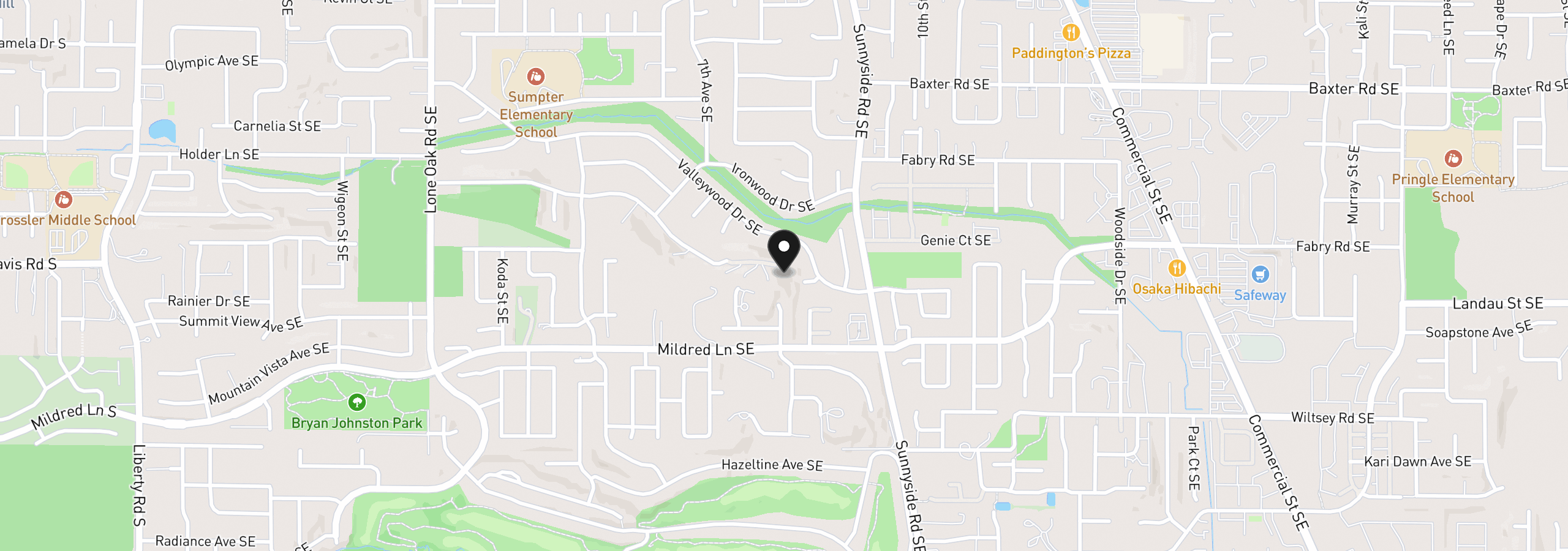 Map showing the location of 850 La Cresta Ct SE, Salem, OR 97306