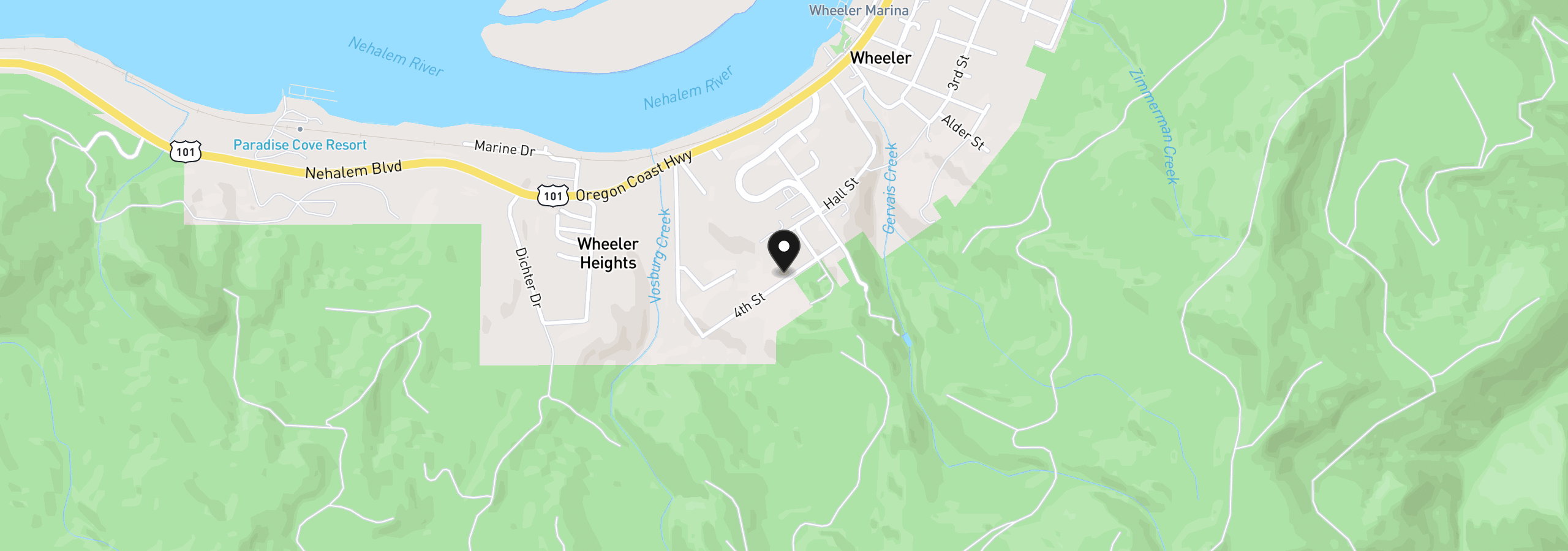 Map showing the location of Block 45 4th Street, Wheeler, OR 97147