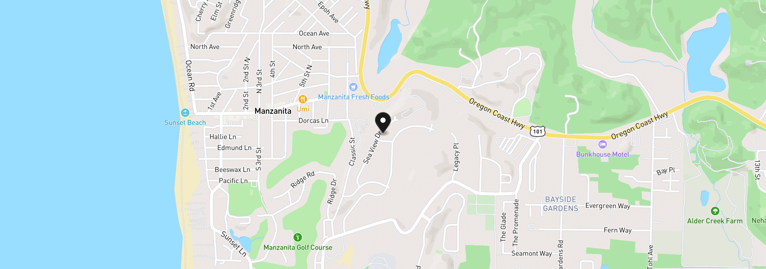 Map showing the location of 61 Seaview Dr 61, Manzanita, OR 97130
