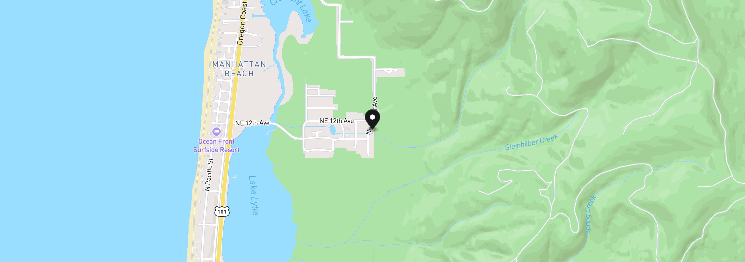Map showing the location of 1174 Necarney St, Rockaway Beach, OR 97136