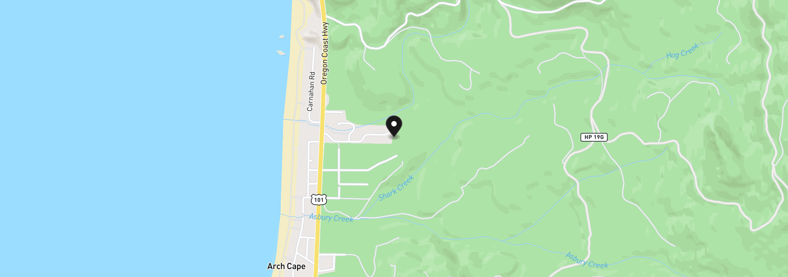 Map showing the location of 32122 Buena Vista Dr, Arch Cape, OR 97102
