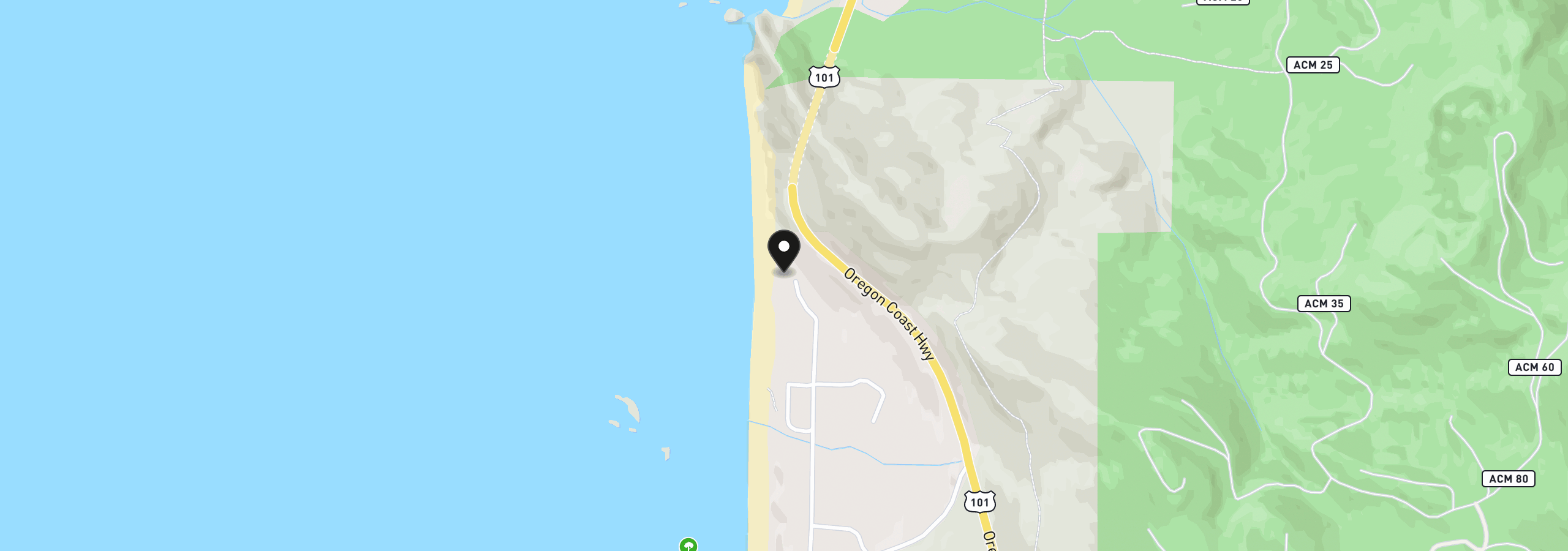 Map showing the location of 79558 Ray Brown Rd, Arch Cape, OR 97102