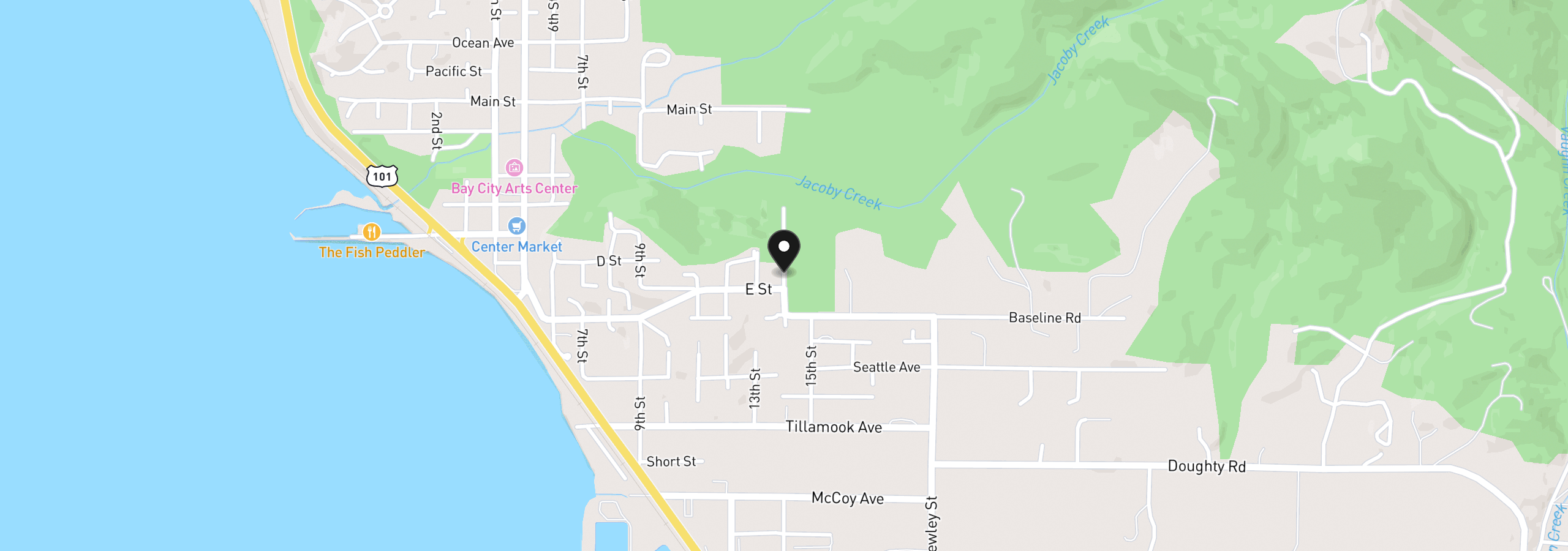 Map showing the location of Lot 19 North Ridge Dr, Bay City, OR 97107