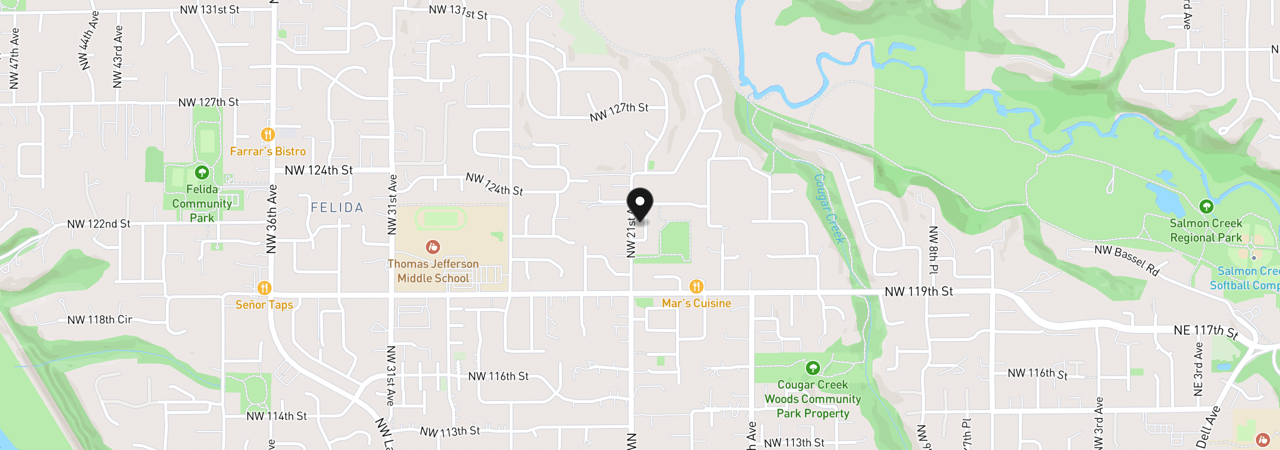 Map showing the location of 12104 NW 20th Ave, Vancouver, Wa 98685