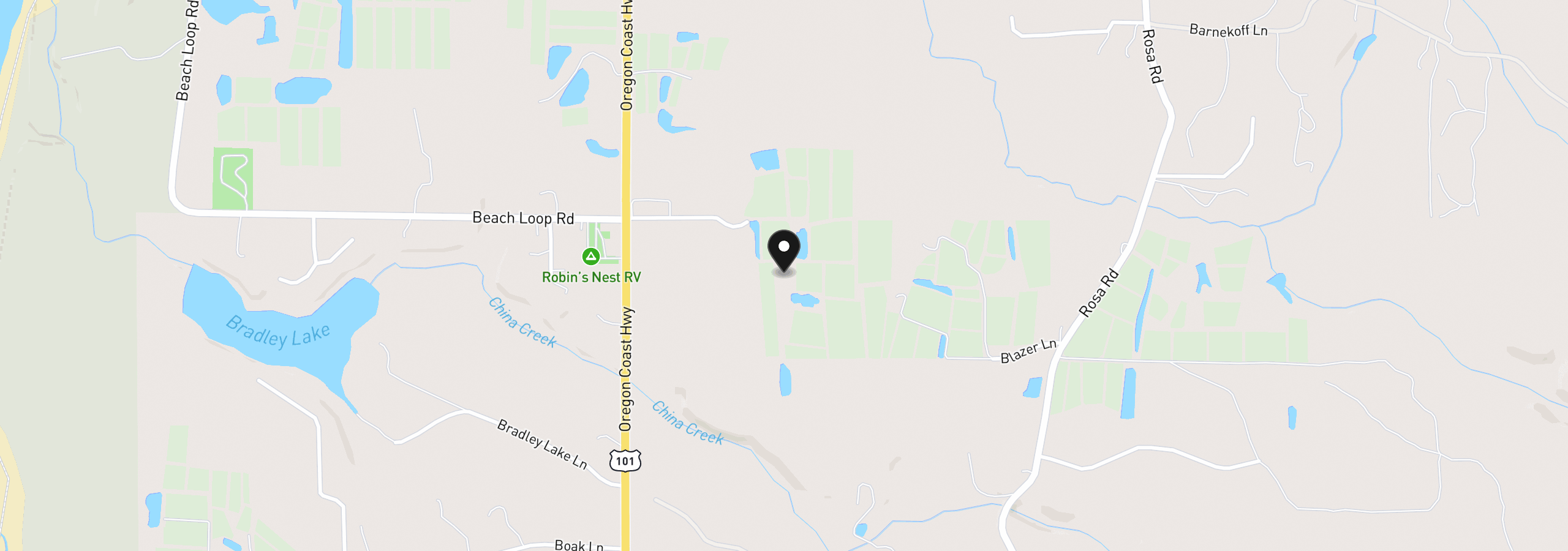 Map showing the location of 87641 E Beach Loop, Bandon, OR 97411