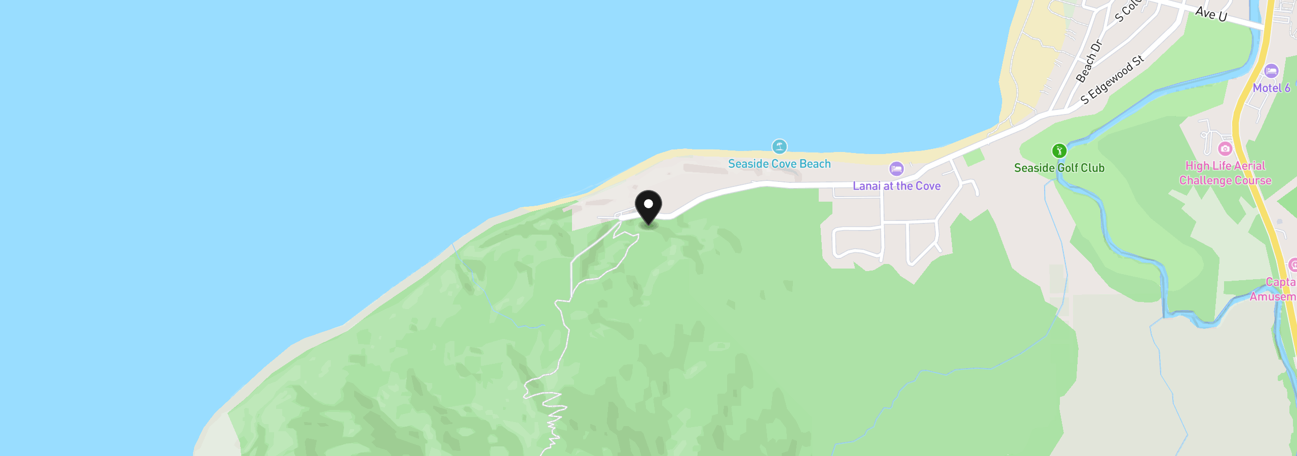 Map showing the location of 300 Sunset Blvd, Seaside, OR 97138